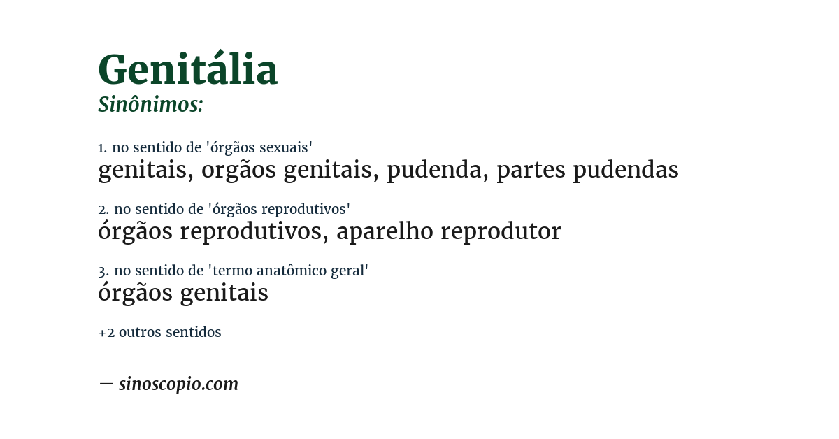 Sinônimo de genitália