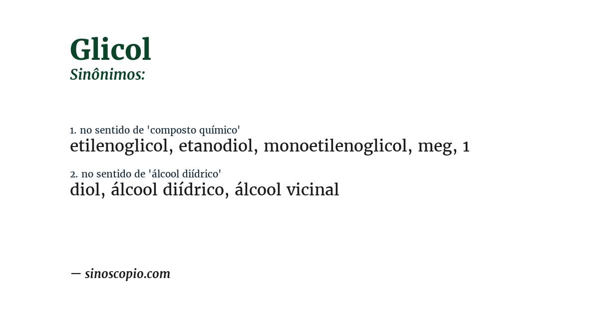 Sinônimo de glicol