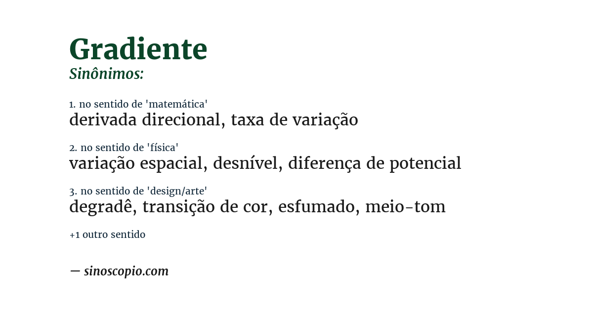 Sinônimo de gradiente