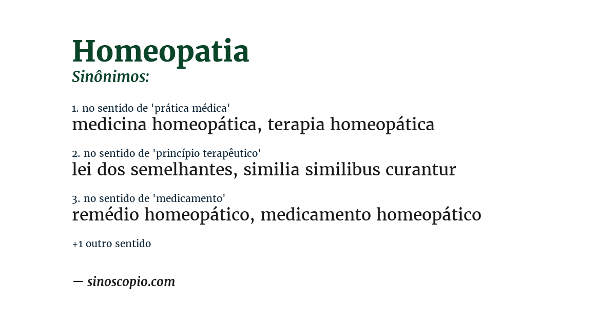 Sinônimo de homeopatia