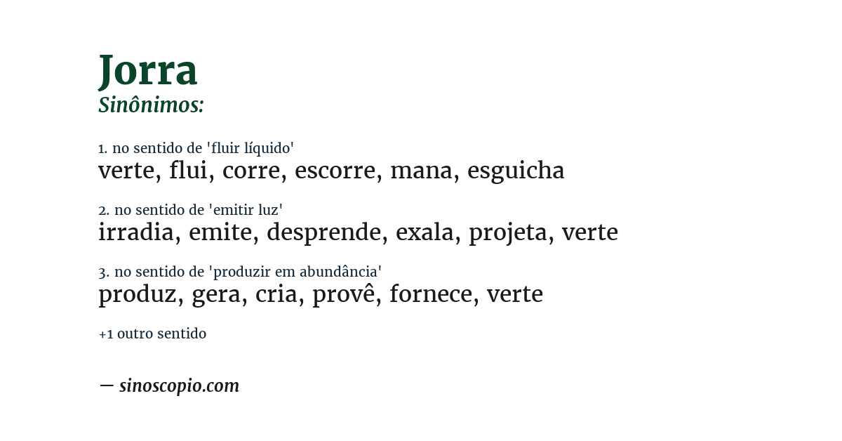 Sinônimo de jorra