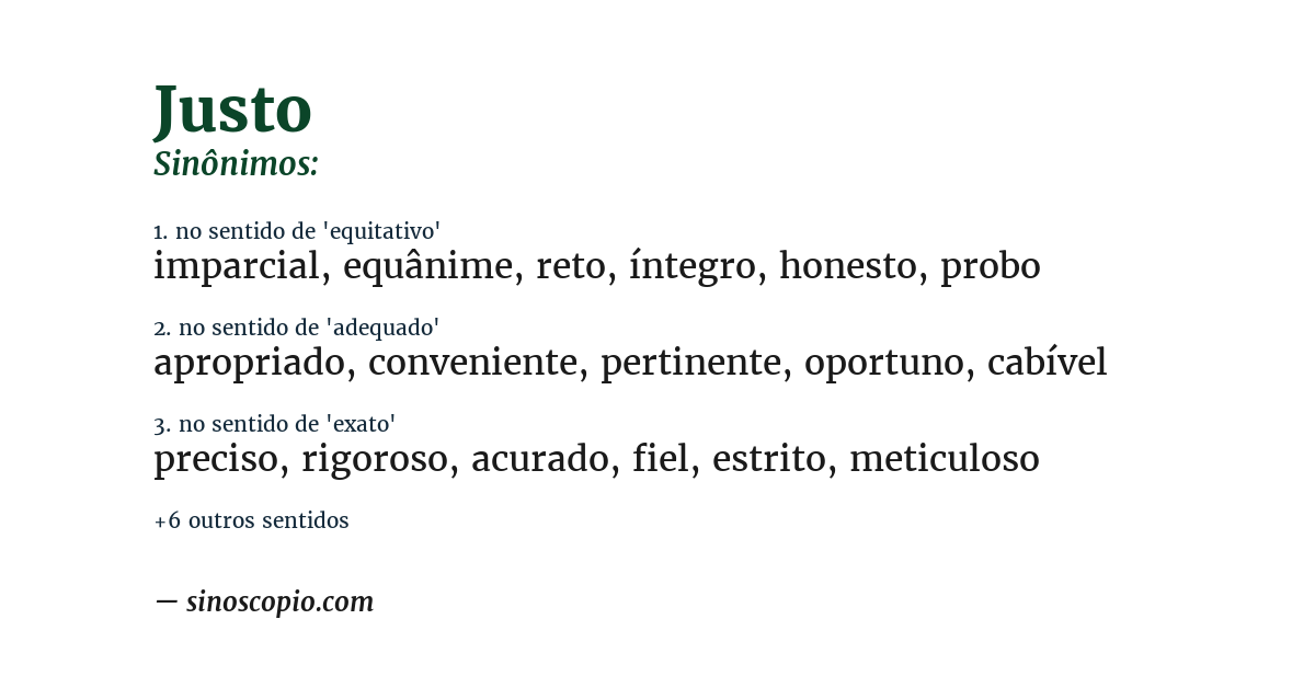 Sinônimo de justo