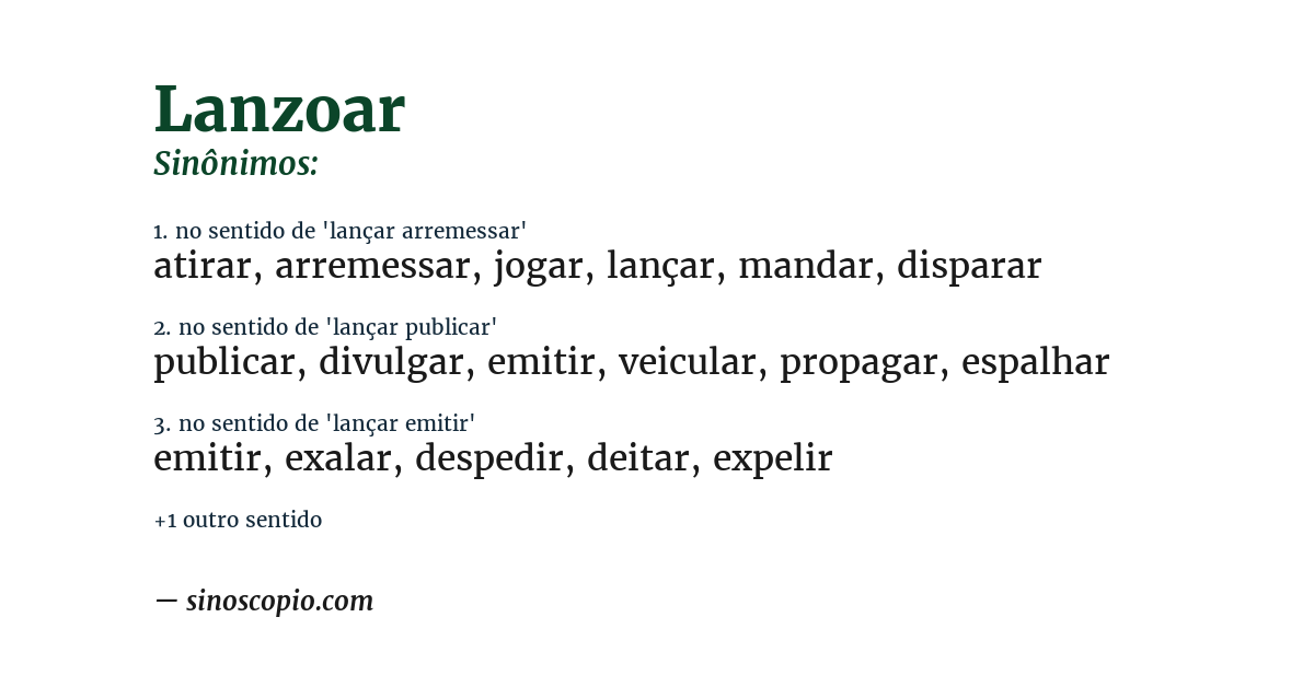 Sinônimo de lanzoar
