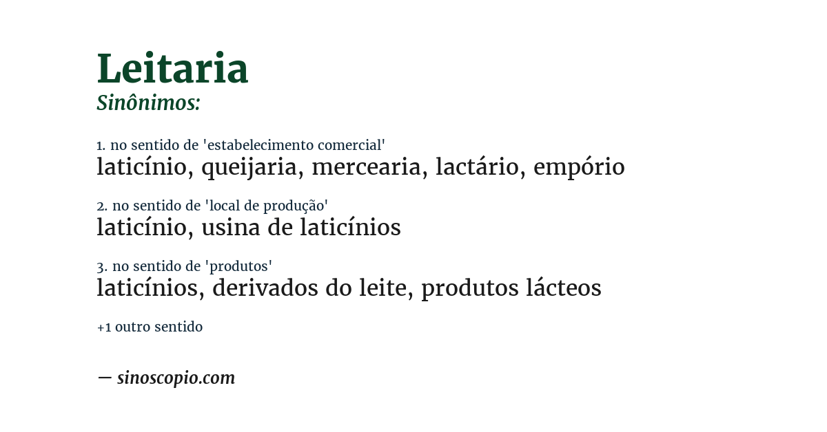 Sinônimo de leitaria