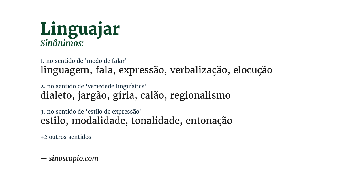 Sinônimo de linguajar