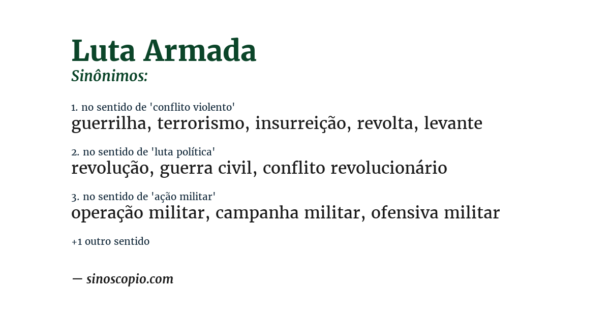 Sinônimo de luta armada