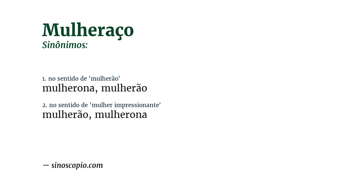Sinônimo de mulheraço