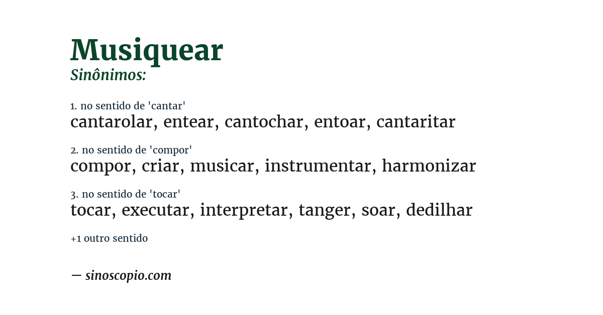 Sinônimo de musiquear