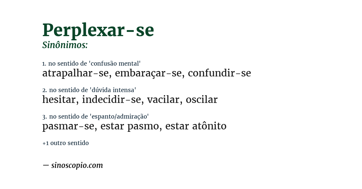 Sinônimo de perplexar-se