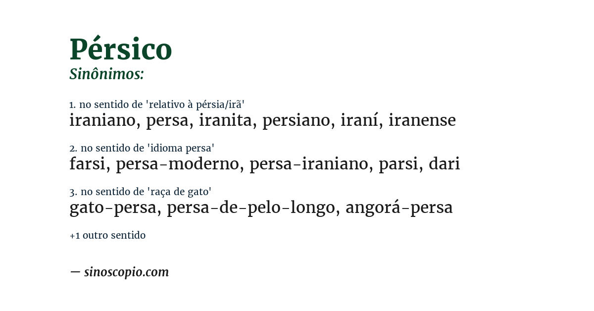 Sinônimo de pérsico
