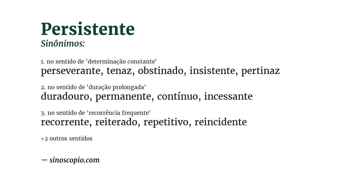Sinônimo de persistente