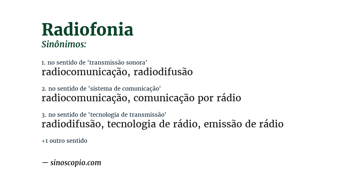 Sinônimo de radiofonia