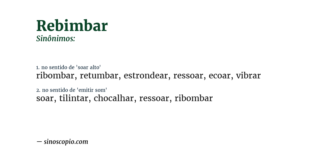 Sinônimo de rebimbar