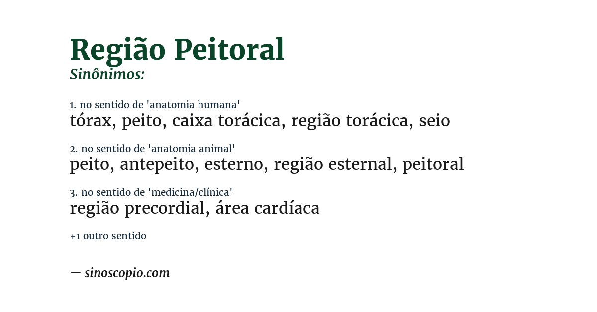 Sinônimo de região peitoral