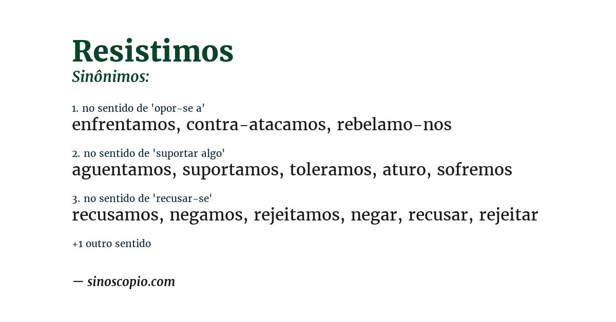 Sinônimo de resistimos