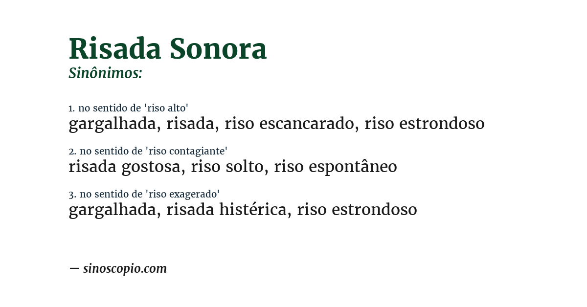 Sinônimo de risada sonora