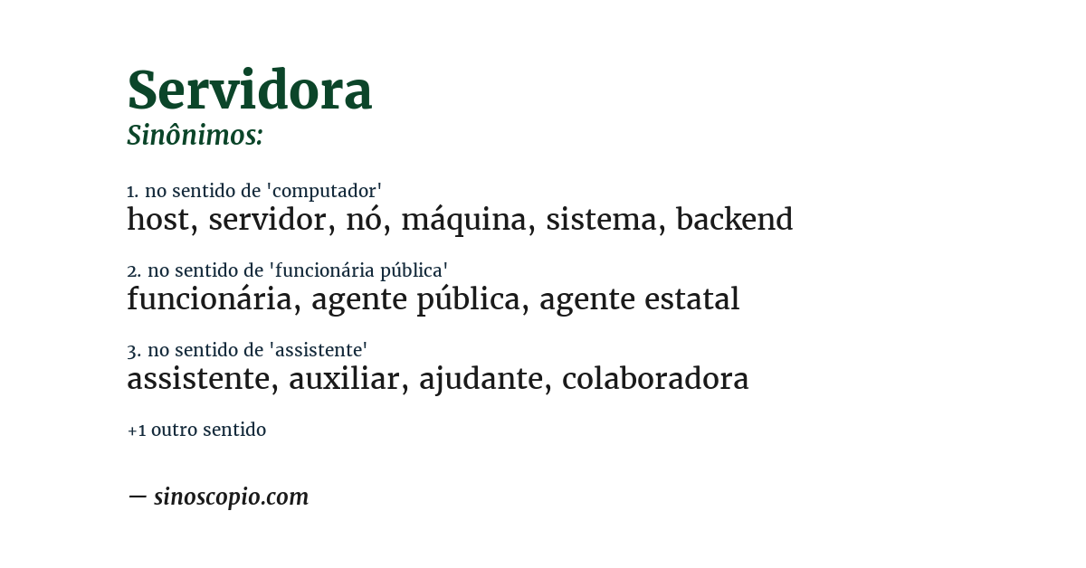 Sinônimo de servidora