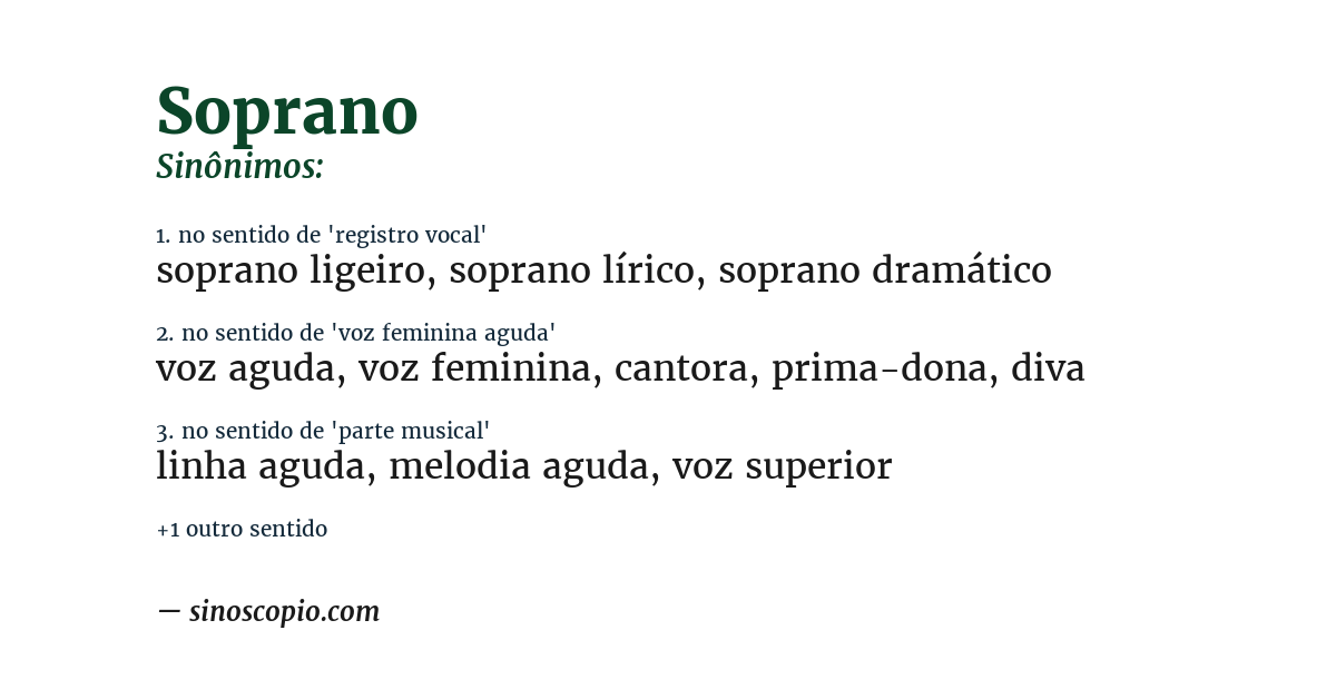 Sinônimo de soprano