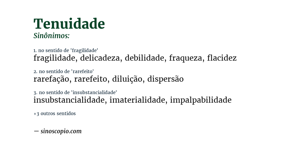 Sinônimo de tenuidade