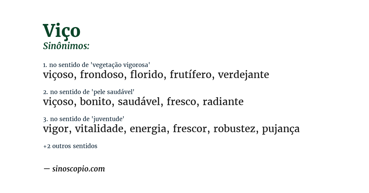 Sinônimo de viço