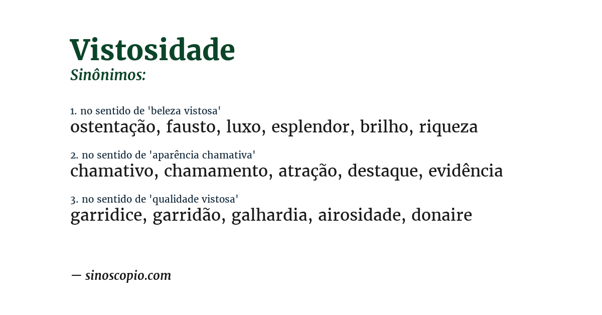 Sinônimo de vistosidade