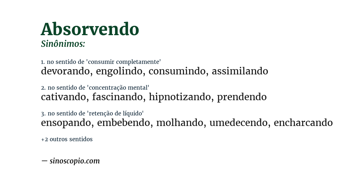 Sinônimo de absorvendo