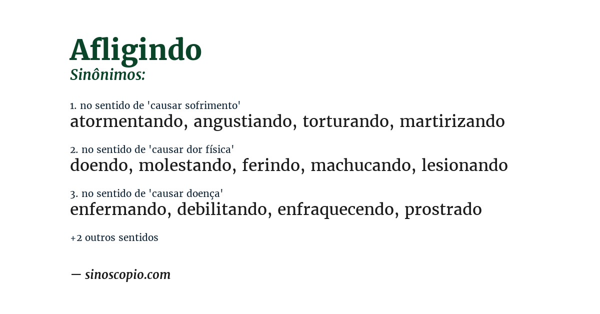Sinônimo de afligindo