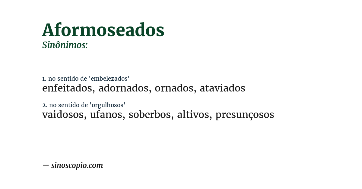 Sinônimo de aformoseados