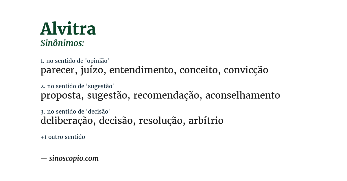 Sinônimo de alvitra