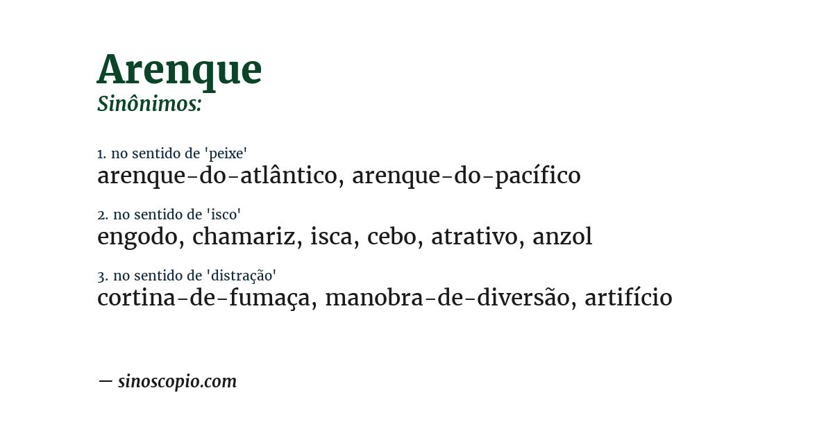 Sinônimo de arenque