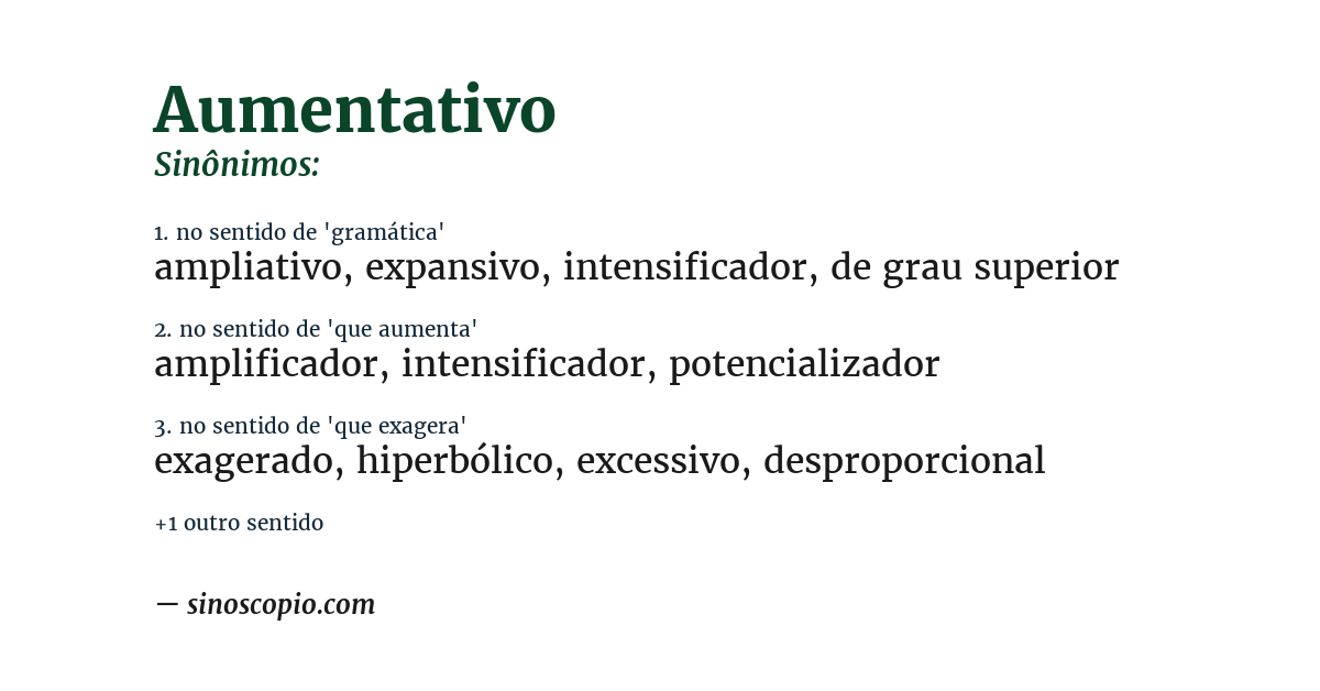 Sinônimo de aumentativo