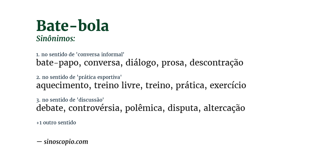 Sinônimo de bate-bola