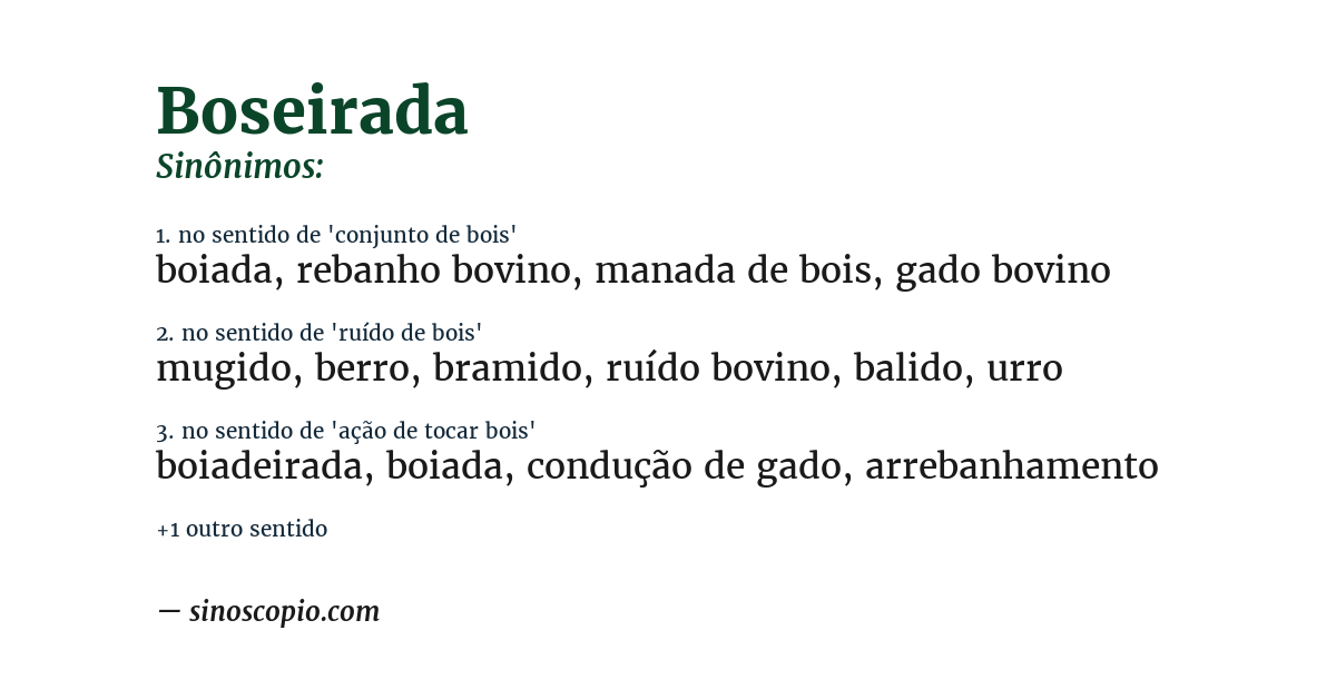 Sinônimo de boseirada