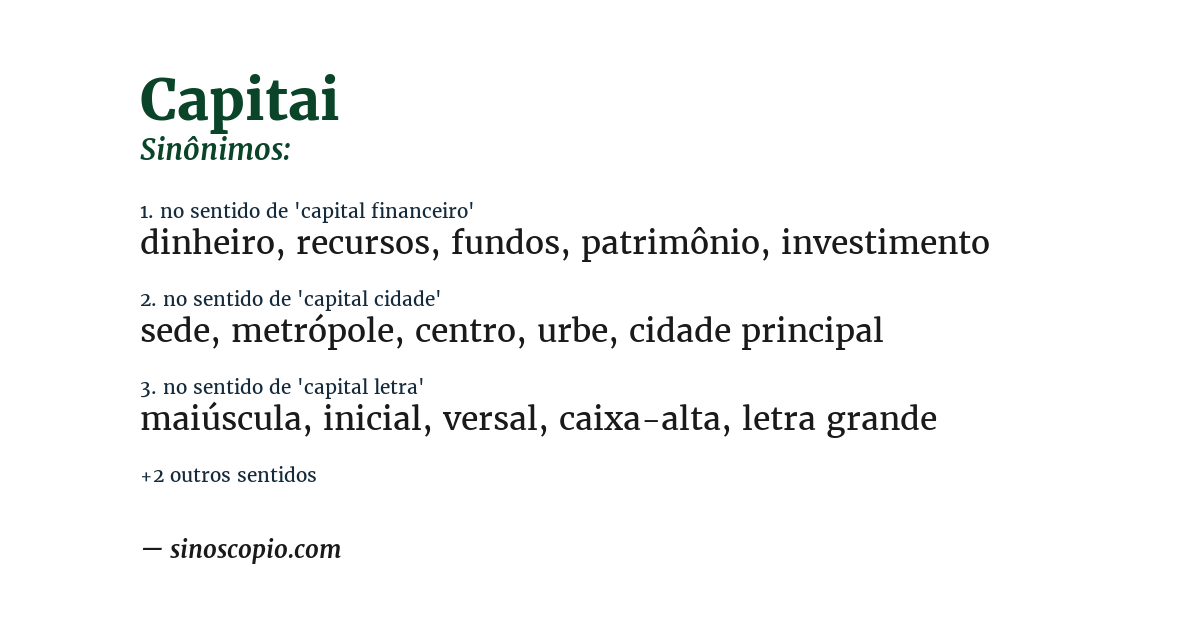Sinônimo de capitai