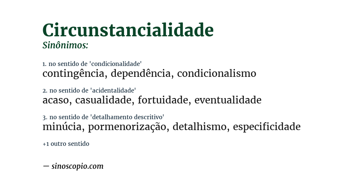 Sinônimo de circunstancialidade
