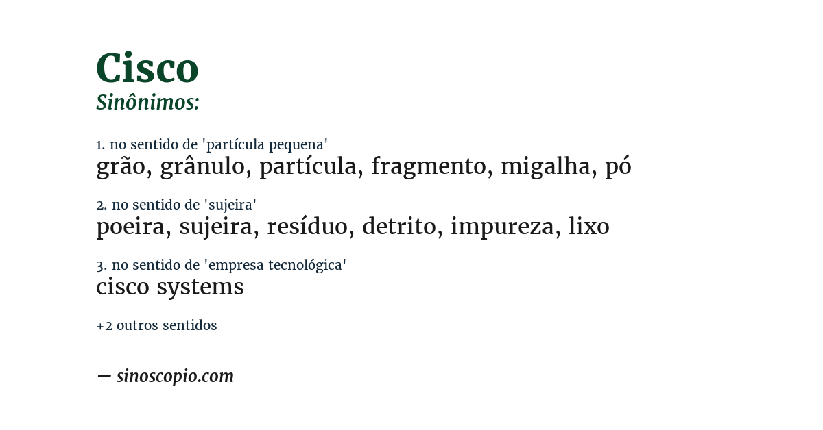 Sinônimo de cisco