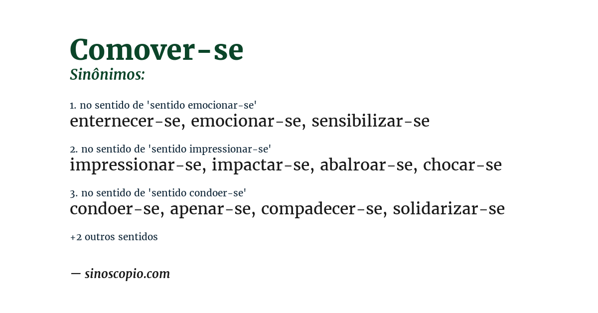 Sinônimo de comover-se