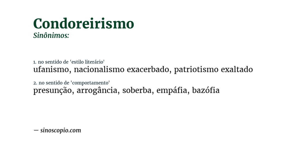 Sinônimo de condoreirismo