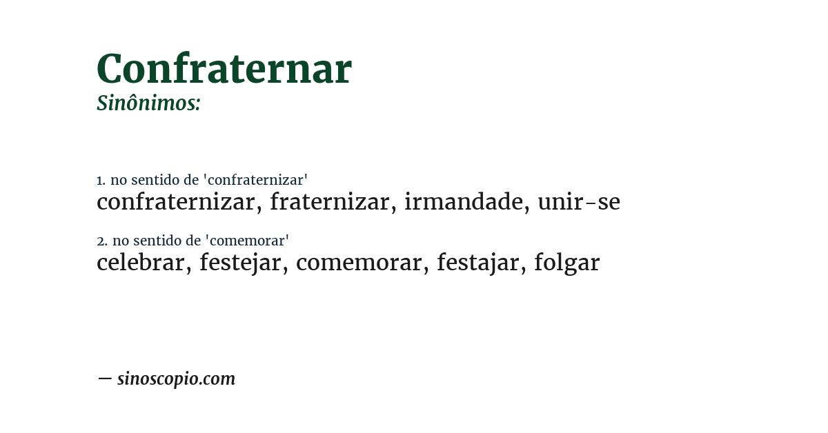 Sinônimo de confraternar