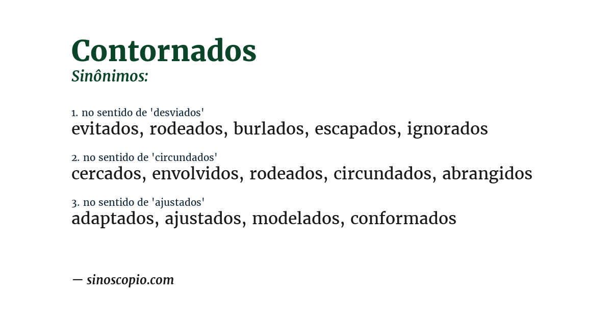 Sinônimo de contornados