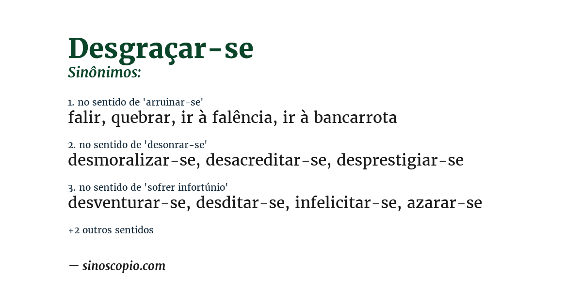 Sinônimo de desgraçar-se