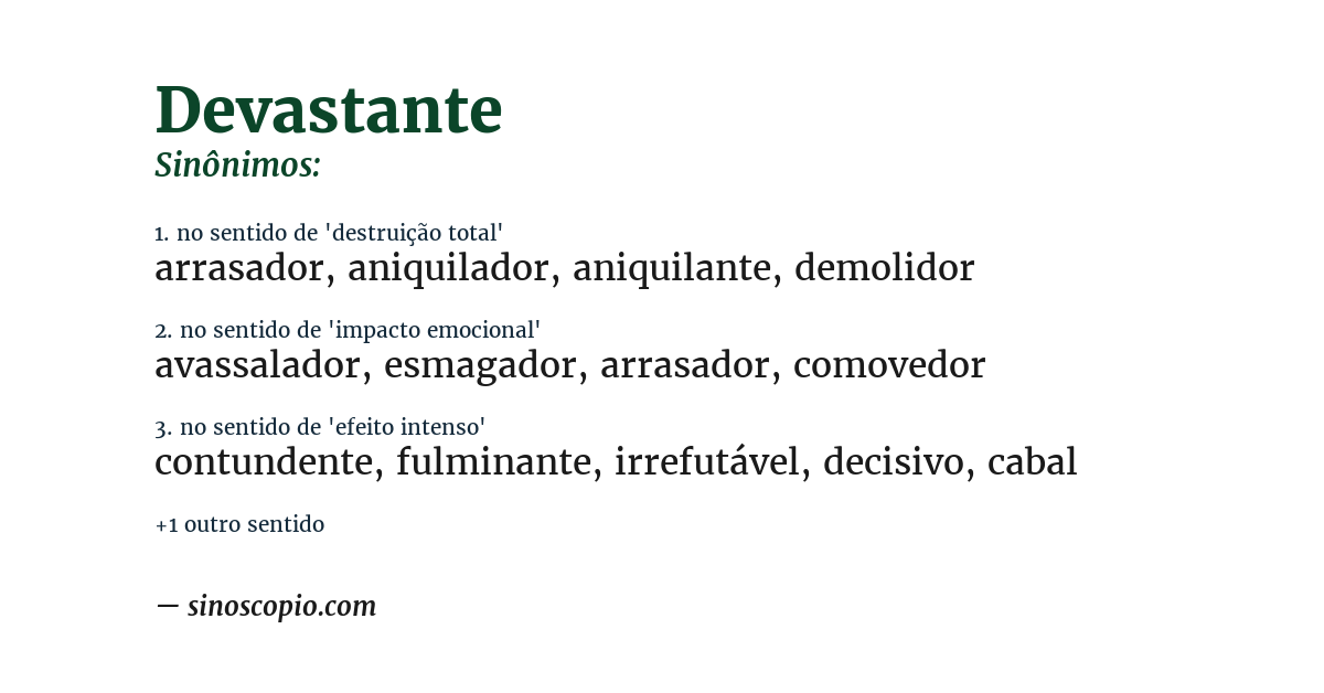 Sinônimo de devastante