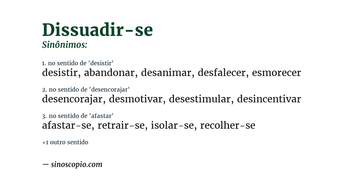 Sinônimo de dissuadir-se