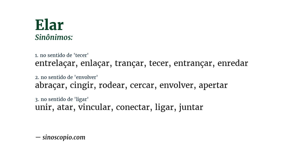 Sinônimo de elar