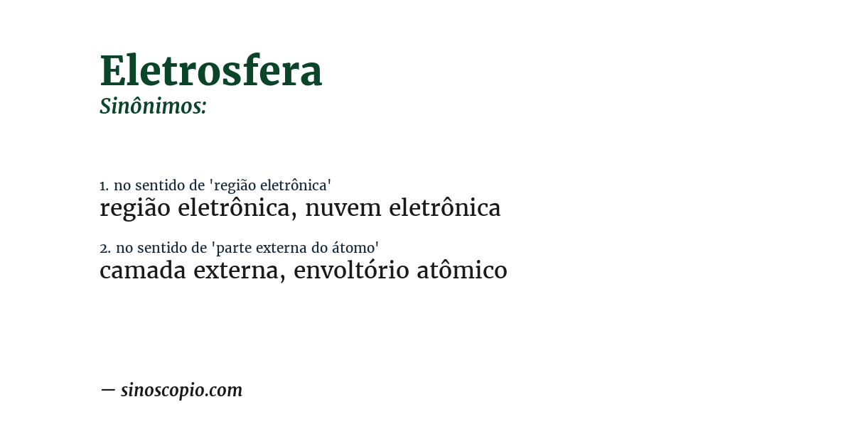 Sinônimo de eletrosfera