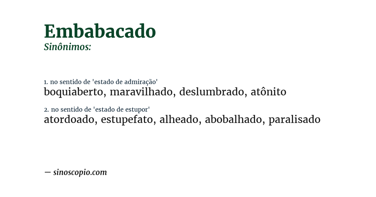 Sinônimo de embabacado