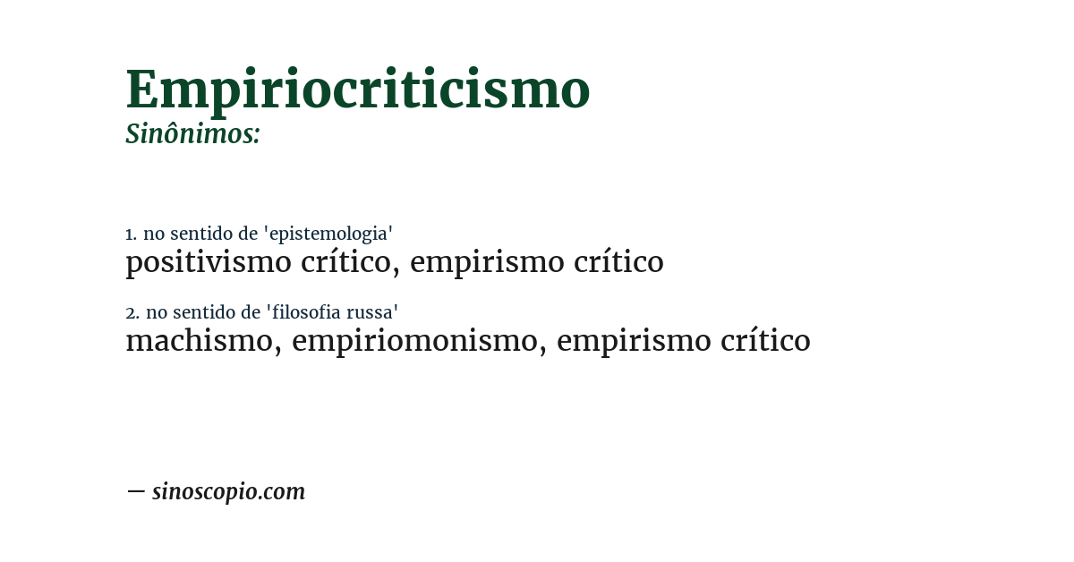Sinônimo de empiriocriticismo