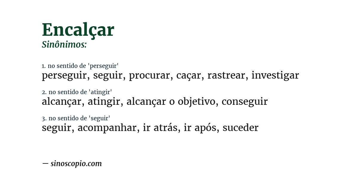 Sinônimo de encalçar