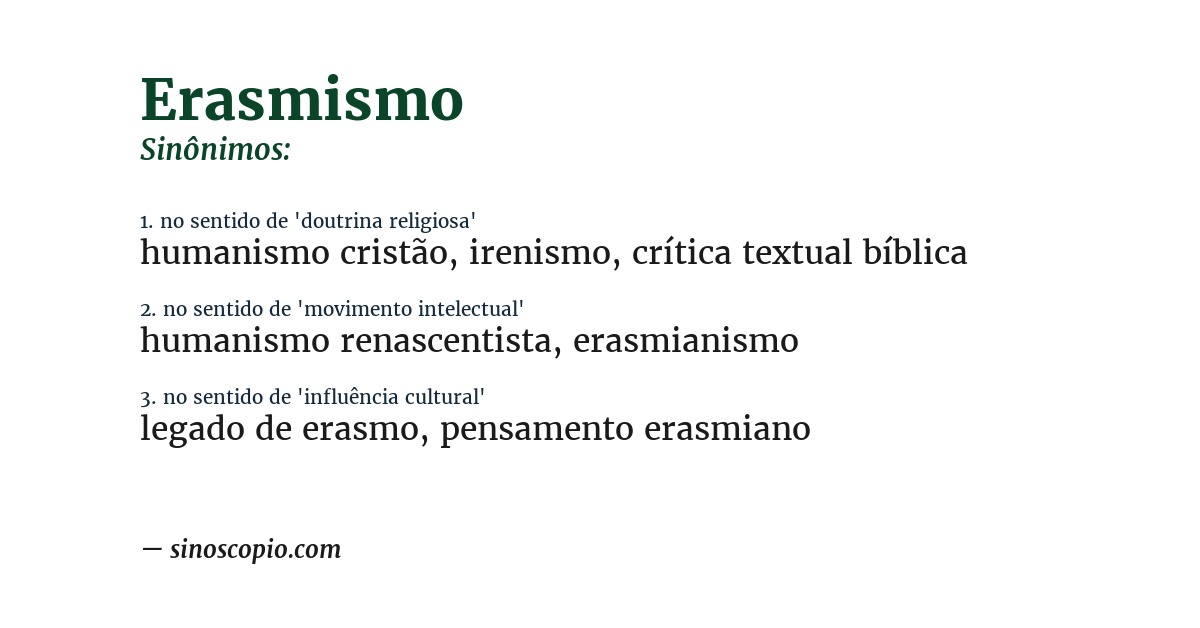 Sinônimo de erasmismo