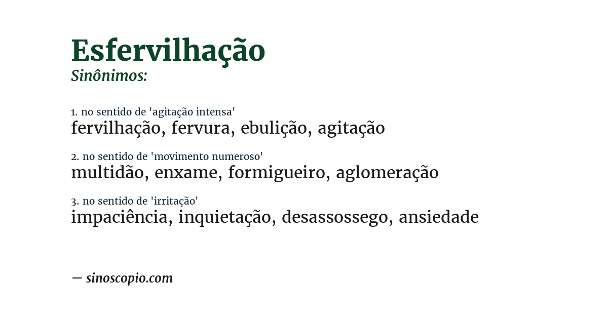 Sinônimo de esfervilhação